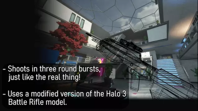 3D Wireframe Halo Battle Rifle - каркасная винтовка